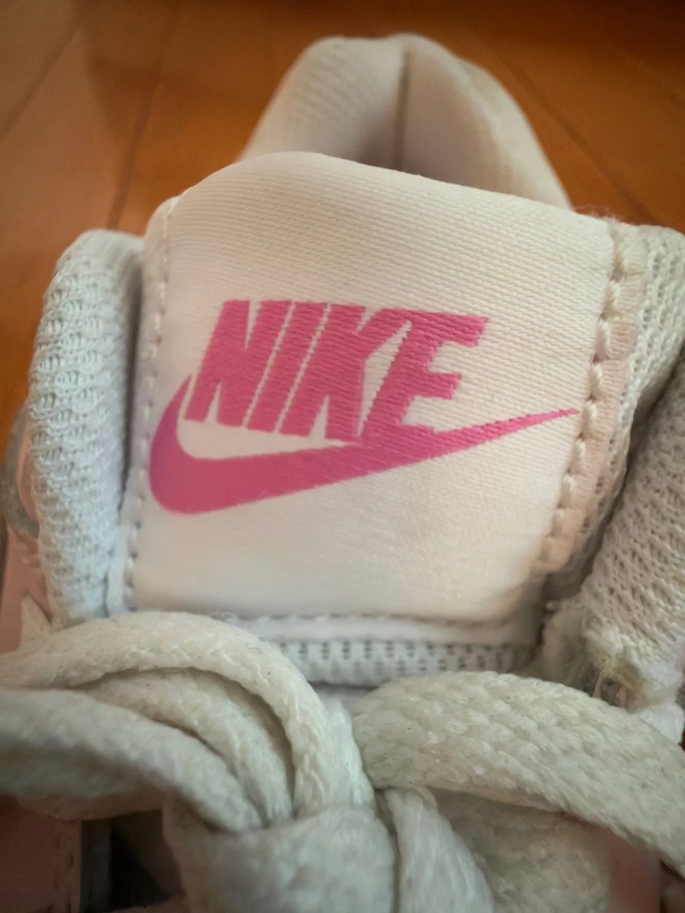 Nike Kids Pink and White Low-Top Sneakers